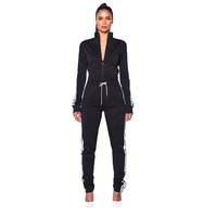 Survêtement d'été personnalisé unisexe 2 pièces en polaire Spandex/Polyester, fermeture éclair intégrale, taille élastique, respirant, coupe ajustée ou oversize