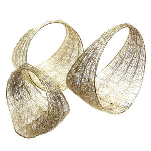 <b>Wedding</b> Basket Packing <b>Hampers</b> Basket With Three Different Sizes Set of 3 Hot Selling Metal Golden Gifting Best Wishes - Product Image 1