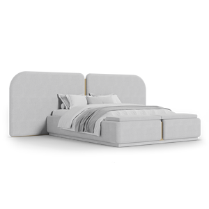 ISADORA II Queen <b>Bed</b> Modern Minimalist Folding Metal <b>Frame</b> Home Furniture with Storage <b>Foldable</b> Loft Bedroom Furniture - Product Image 1