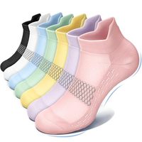 Chaussettes de course à compression respirantes en maille alvéolée, coupe basse, pour le sport, anti-ampoules, avec languette de talon, pour hommes et femmes, marathon