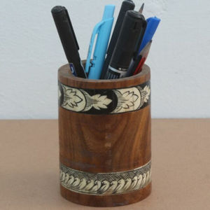 Porte-stylo en bois design moderne porte-stylo en bois de la plus grande qualité porte-stylo de stockage de bureau à domicile par les fournisseurs indiens - Product Image 4