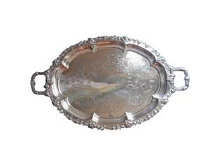 Top Selling <b>Large</b> Size Handmade Brass Food <b>Tray</b> Customized Shape for Home and Hotel Elegant Decorative Dessert <b>Serving</b> <b>Tray</b> - Product Image 1