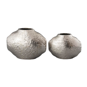 แจกันดอกไม้โลหะสีเงินสไตล์วินเทจทำมือแจกันแจกันโลหะตกแต่งบ้านและสวนสุดสร้างสรรค์ - Product Image 6