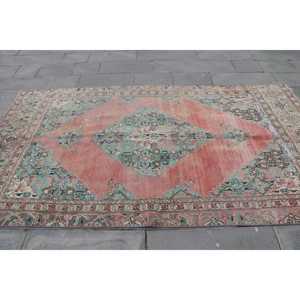 พรมวินเทจขนาดใหญ่ 5x9.2 ฟุต พรมตุรกี พรมลายตารางแดงน้ำเงินทำจากขนสัตว์ - Product Image 4