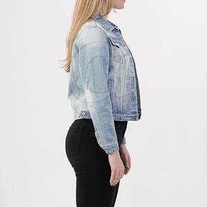 Chaqueta vaquera para uso en exteriores para mujer, chaqueta vaquera de diseño único para mujer, chaqueta vaquera de color sólido para mujer - Product Image 6