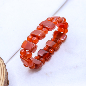 กำไลข้อมือพลอยคาร์เนเลียนธรรมชาติที่เป็นเอกลักษณ์สำหรับผู้หญิงสร้อยข้อมือแบบรัดสายรักษาจักระเครื่องประดับขายส่ง - Product Image 2