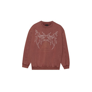 Women's Winter Streetwear Style Long Sleeve Sweatshirt Acid Washed <b>Drop</b> Shoulder Custom Screen Printed Front Neck 100% Cotton - Product Image 4