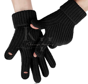 ถุงมือถักนิตติ้งสำหรับทั้งชายและหญิงสำหรับใช้ในชีวิตประจำวันพร้อมหน้าจอสัมผัสโลโก้ที่กำหนดได้เอง - Product Image 4