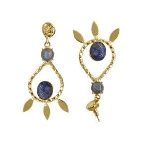 ต่างหูพร้อมส่งที่ทันสมัยพร้อมพลอยอัญมณีเคลือบสีทองเงางามและเครื่องประดับคุณภาพทำในระดับพรีเมียม - Product Image 6