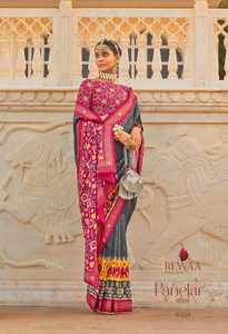 Latest Designer Party Wear Smooth Patola With Khatli Work <b>Saree</b> With <b>Blouse</b> Women Fashion Manufacturer - Product Image 2