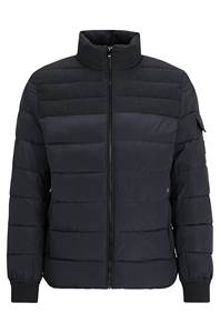 Col roulé pleine fermeture éclair coupe-vent imprimé deux couleurs Style épaule poche à manches longues coupe ample taille bouffante veste pour hommes - Product Image 2