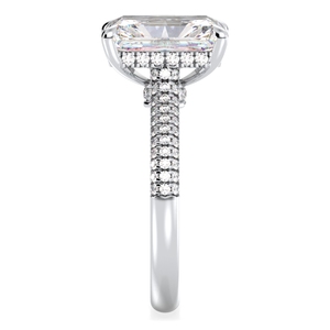 REYES 4,43 quilates corte esmeralda moissanita Anillos de Compromiso de alta calidad 14K oro blanco joyería fina para boda regalo de cumpleaños - Product Image 5