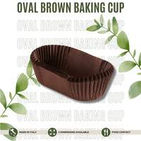 Fabriqué en Italie Papier sulfurisé personnalisable Jetable Ovale Marron Cuisson Tasse Cupcake Doublures Muffins Cas Taille Différente