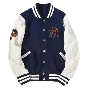 OEM tendencia de alta calidad Universidad béisbol bombardero Varsity logotipo personalizado mangas de cuero Lettermen Chenille parches bordados - Product Image 3