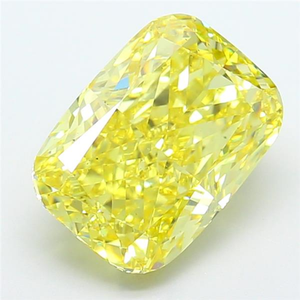 Joyería fina de lujo, diamante CVD brillante certificado, amarillo intenso cultivado en laboratorio, corte cojín, piedra preciosa suelta, brillo radiante, elegante. - Product Image 3