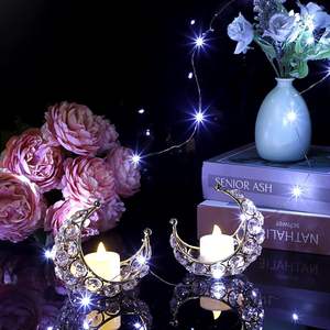 Bougeoir votif en forme de lune en métal le plus vendu pour la maison et les décorations de noël de mariage exportation en vrac - Product Image 1