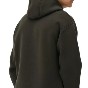 Sudadera con capucha verde oscuro para hombre, sudadera lisa con 100% de algodón suave con capucha, ropa de calle, atuendo informal cálido de invierno - Product Image 6