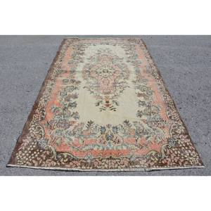 พรมขนแกะสีเบจสีน้ำตาลขนาด5.4X9.4ฟุตแนววินเทจผ้าทอแบบแบนมีลวดลายปะต่อสำหรับตกแต่งห้องนั่งเล่นโถงทางเดิน - Product Image 1