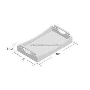 WONDER OVERSEAS Plateau de service en bois de mangue avec poignée en laiton - Product Image 4