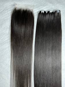 Extensions de cheveux vietnamiens 100% naturels non traités, cuticules alignées, avec closure en dentelle - Product Image 4