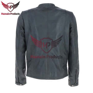 Veste de motard en cuir pour hommes de qualité supérieure personnalisée de qualité supérieure gris classique design unique à la mode pour l'hiver ultime - Product Image 2