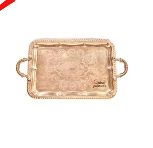 new handmade <b>golden</b> finished metal stainless steel serving tray for hotel restaurant and <b>bar</b> - Product Image 5