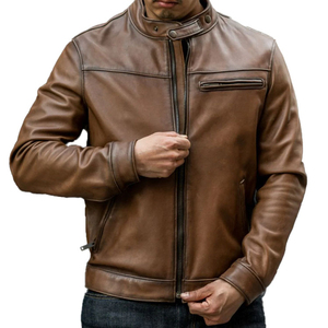 Veste en cuir personnalisée à la mode pour hommes au meilleur prix Nouvelle arrivée - Product Image 4