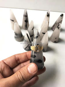 Anillo de Cuarzo Turmalina Negra Natural con Soporte Cónico |   Soporte para Anillos de Piedras Preciosas |   Precio de Fábrica - Product Image 2