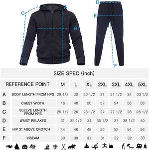 Nuevo diseño de los hombres Jogger Chándal 2 piezas Deporte Casual Cremallera Sudadera con capucha joogers Set para la venta - Product Image 6