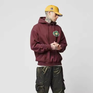 2025 sweats à capuche universitaires de haute qualité personnalisés sans ficelle ourlet brut pull à bord coupé Logo personnalisé motif sweat à capuche imprimé pour unisexe - Product Image 2