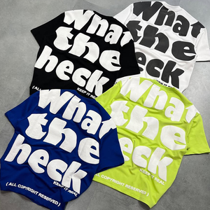 Unisex Plain 100% Cotton Custom T Shirt Puff Print Oversized <b>Tshirt</b> Blanks,3D Puffer Custom T-Shirt,Custom 3D Puff Print T Shirt - Product Image 1