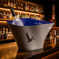 Seau à glace LED transparent avec lumières LED pour bar et hôtel, approvisionnement en gros, personnalisation OEM