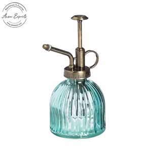 Brumisateur de plantes en verre vintage transparent avec pompe en laiton parfait pour le jardinage intérieur bouteille de pulvérisation d'eau décorative élégante - Product Image 4