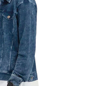 Veste en jean de couleur bleu foncé pour hommes de haute qualité avec col rabattu en fausse fourrure et doublure intérieure pour veste en jean pour hommes - Product Image 6