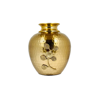 Vente chaude pot de fleur en laiton blanc émaillé imprimé design pour pot de décoration de balcon de maison prix bon marché - Product Image 6