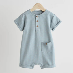 Mameluco de bebé personalizado de algodón orgánico suave transpirable ropa infantil fábrica OEM suministro al por mayor a granel - Product Image 6