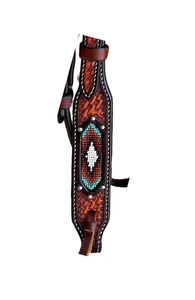 Cabecera de cuero tallada a mano ecuestre de estilo occidental de calidad superior con cuentas para montar a caballo - Product Image 4