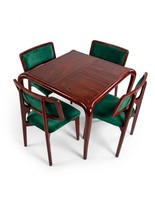 Table à manger rectangulaire en bois massif moderne, durable et écologique avec 4 chaises – Ensemble de meubles pour la maison