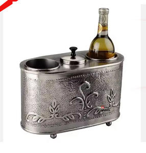 glossy shiny look silver finished metal stainless steel wine chiller <b>ice</b> <b>bucket</b> for hotel restaurant and bar - Product Image 4