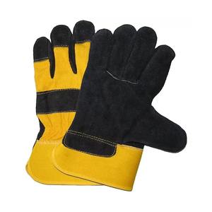 Hot Sale Welding Rigger Gloves Reinforced Double Palm <b>Leather</b> Cow Split <b>Leather</b> Candy <b>Strip</b> Work Gloves - Product Image 3