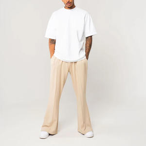 Pantalon de jogging avec logo imprimé en coton molletonné 500 GSM personnalisé lourd pantalon de survêtement décontracté et confortable coupe ample légère pour hommes - Product Image 3