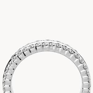 <b>Vintage</b> White <b>Gold</b> Double Eternity <b>Ring</b> with Invisible Set Zircon Stones - Product Image 6