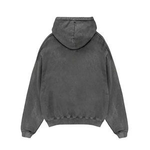Sudadera con Capucha Extra Grande para Hombre, Color Gris Sólido, Algodón French Terry, Estilo Casual con Bolsillo Frontal, Sudadera Urbana para Hombre - Product Image 5