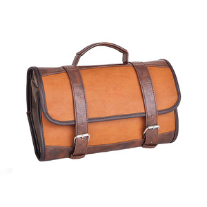 Premium Vintage luxe hommes pour trousse de toilette Double fermeture éclair pliable vanité stockage grand Kit de rasage mode étuis à cosmétiques moyen - Product Image 3