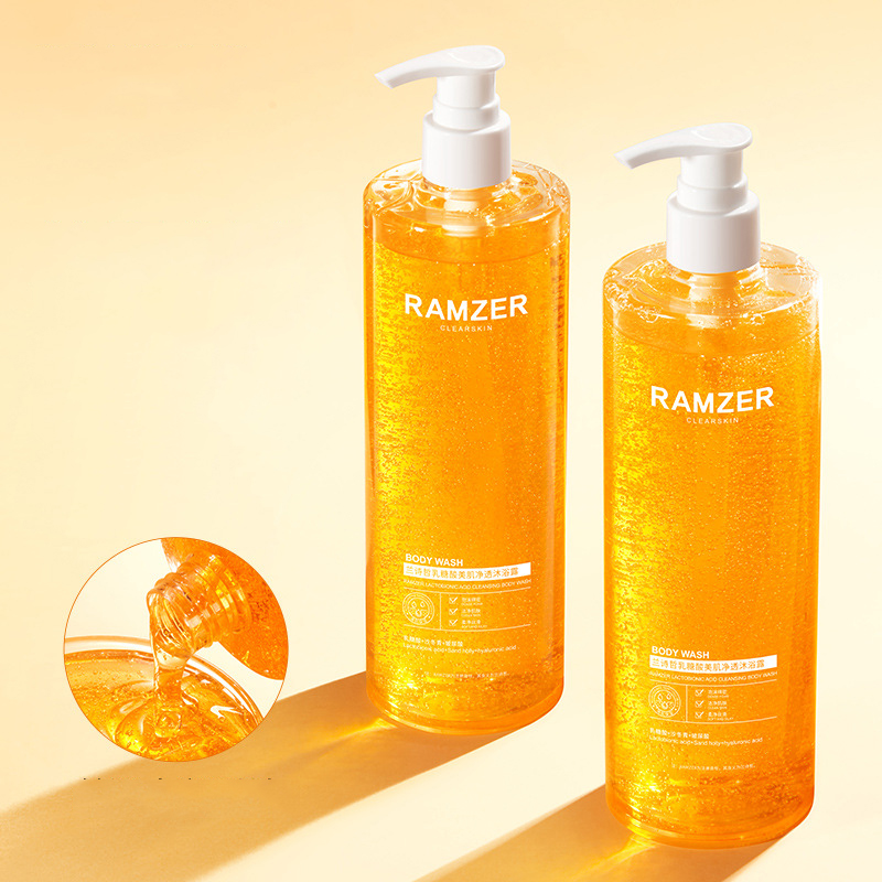 OEM RAMZER private label лактозная кислота очищающий аромат отбеливающий увлажняющий травяной гель для душа