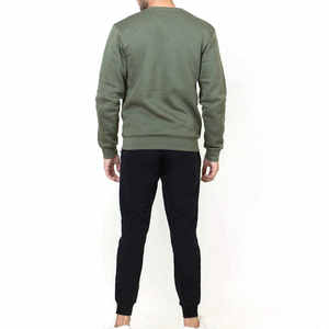 Sweat-shirt uni pour homme en coton épais de haute qualité, sweat-shirt en molleton surdimensionné pour homme, col rond - Product Image 6