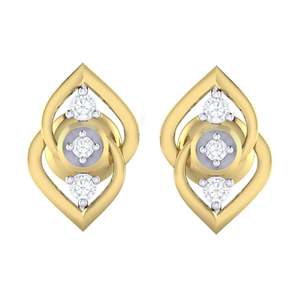 Boucles d'oreilles en or certifié et diamants véritables, poids total des carats : 0,07 ct, 6 pièces, or 14 carats/18 carats - Product Image 2