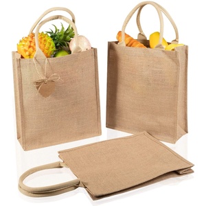 Sac à provisions en jute écologique de haute qualité sac fourre-tout en toile de jute à la mode directe d'usine - Product Image 6