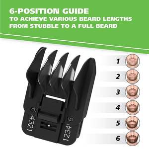 Tondeuse à barbe et moustache professionnelle rechargeable sans fil USB en acier inoxydable réglable pour barbier, usage domestique et camping-car - Product Image 4