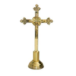 Autel en laiton brillant pour fournitures d'église Style américain décoratif église Ware événements Crucifix autel en métal en vente - Product Image 3